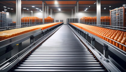 conveyor system for transporting packaged food in a distribution center