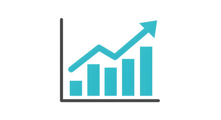 Blue Growth Chart with Upward Arrow Representing Business Success and Financial Growth