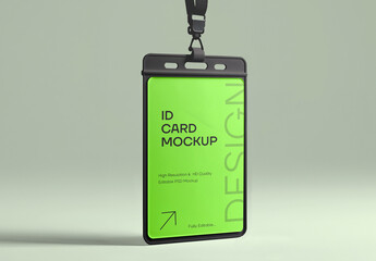 Lanyard ID Card Mockup Template for Branding