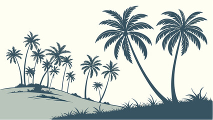 palm trees on the beach vector illustration