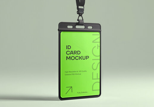 Lanyard ID Card Mockup Template for Branding