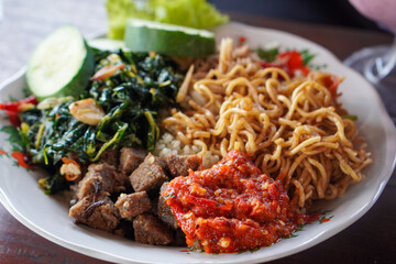 Assorted Stir-Fried Vegetables, Indonesia, captured on May 29, 2025. A mix of traditional Indonesian vegetable dishes cooked with garlic, chili, and local spices
