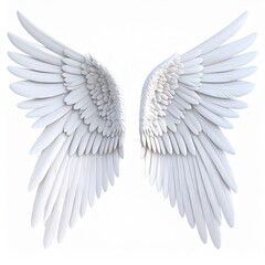 Fototapeta premium Pair of Large White Feathery Angel Wings