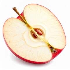 Red Apple Cross Section on White Background