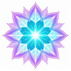 Glowing Purple And Blue Mandala Flower Design