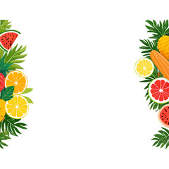 frame made of fruits perfect for fruit template and poster png photo isolated with transparent background
