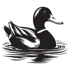 Smooth gliding Mallard silhouette – Mallard illustration – Minimalist Mallard vector – Bird silhouette – Bird vector

