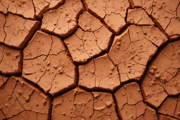 Parched Earth with Deep Cracks in Desert Ground Digital Illustration