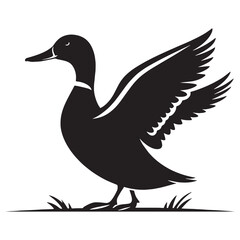 Quiet Pond Mallard silhouette – Mallard illustration – Minimalist Mallard vector – Bird silhouette – Bird vector

