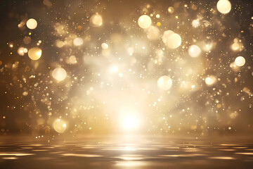 Glowing Bokeh Lights Over Shimmering Water Surface Digital Illustration