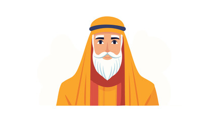 Obraz premium Islamic Male with Taqiyah and Beard Illustration 