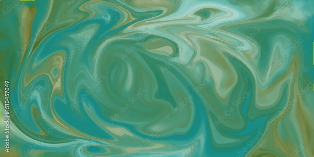 Poster an blue abstract background with a marbled effect. the swirling patterns of olive green and white cr