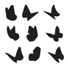 Butterfly Silhouette Group Vector Image Set 