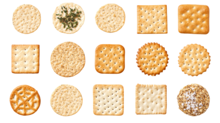 Artisanal crackers assortment featuring various shapes, textures, and flavors, perfect for snacking or entertaining