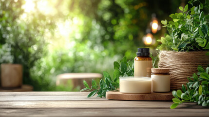 Natural and organic product backgrounds featuring earthy textures and soft lighting for eco-friendly and sustainable branding visuals