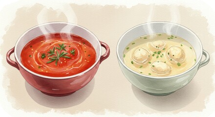 Soup Bowls Tomato, Meatball