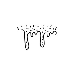 dripping liquid line icon with confetti sprinkles