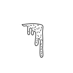 dripping liquid line icon with confetti sprinkles
