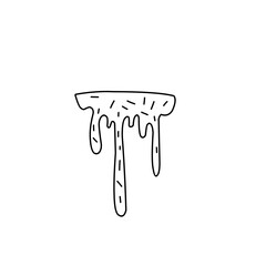 dripping liquid line icon with confetti sprinkles