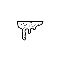 dripping liquid line icon with confetti sprinkles