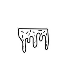 dripping liquid line icon with confetti sprinkles