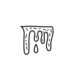 dripping liquid line icon with confetti sprinkles