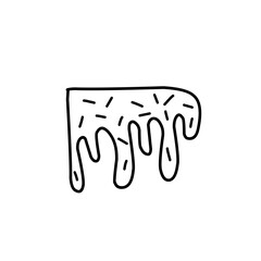 dripping liquid line icon with confetti sprinkles