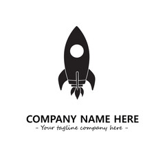 Rocket silhouette logo company design vector illustration
