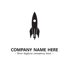 Rocket silhouette logo company design vector illustration