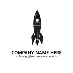 Rocket silhouette logo company design vector illustration