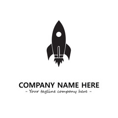 Rocket silhouette logo company design vector illustration