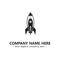 Rocket silhouette logo company design vector illustration