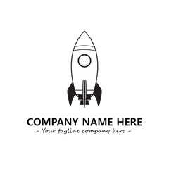 Rocket silhouette logo company design vector illustration