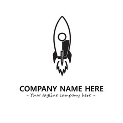 Rocket silhouette logo company design vector illustration