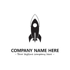 Rocket silhouette logo company design vector illustration
