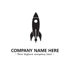 Rocket silhouette logo company design vector illustration