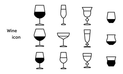 ワインのアイコンセット