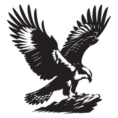 Osprey silhouette cutting through the sky – Osprey illustration – Minimalist Osprey vector – Bird silhouette

