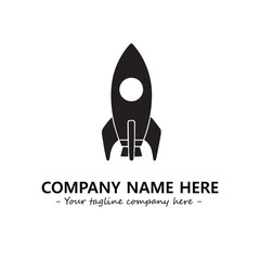 Rocket silhouette logo company design vector illustration