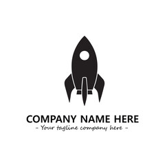 Rocket silhouette logo company design vector illustration