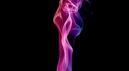 Obraz premium Abstract smoke pattern, colorful swirls against a black background