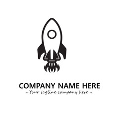 Rocket silhouette logo company design vector illustration