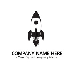Rocket silhouette logo company design vector illustration