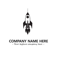 Rocket silhouette logo company design vector illustration