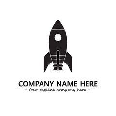 Rocket silhouette logo company design vector illustration