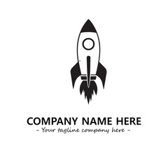 Rocket silhouette logo company design vector illustration