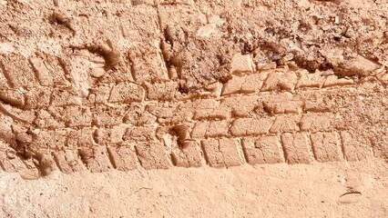 Tire Mark Texture on Dry Earth Surface