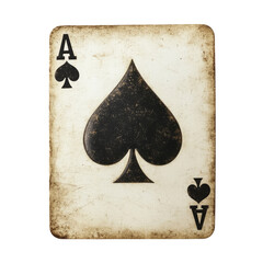 An Ace of Spades playing card isolated on transparent background