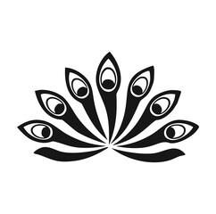 Elegant peacock feather design black and white