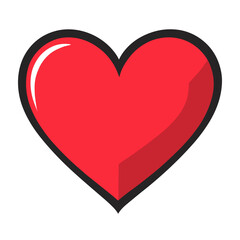 Love Heart Icon, Minimalist Pop Art Vector Design